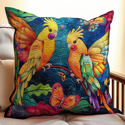 Colorful Cockatiel Couple WJ2608031CL Quilt Pillow Case