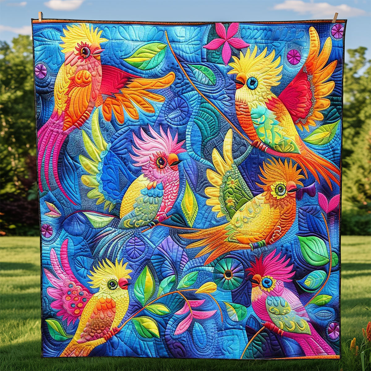 Colorful Cockatiels WJ2308013CL Quilt