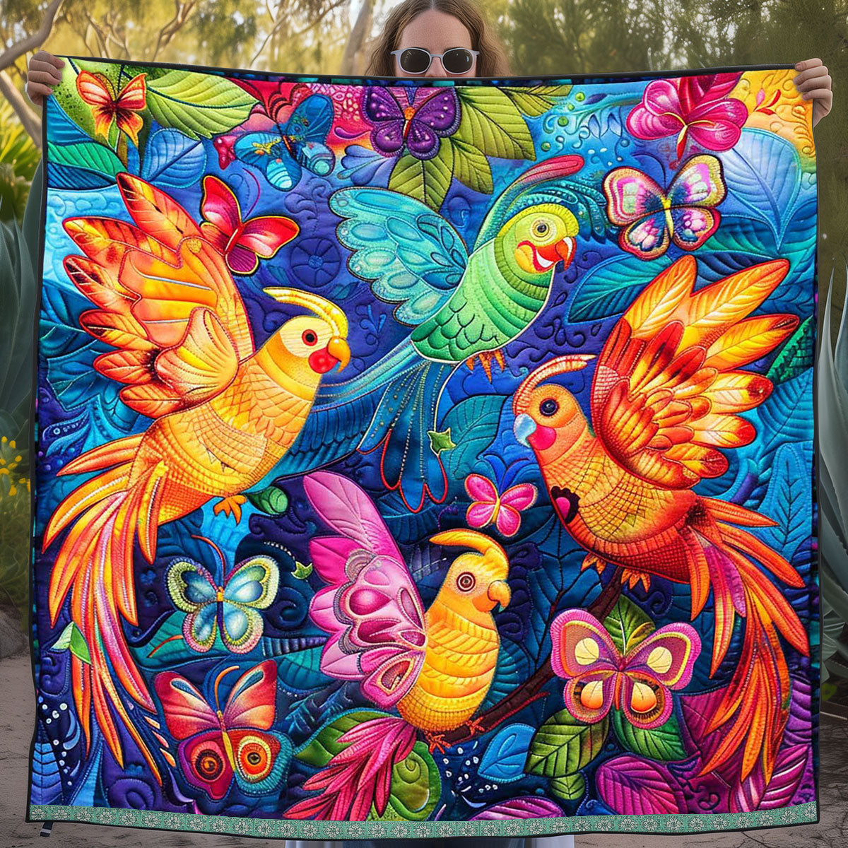 Colorful Cockatiels WJ2908005CL Quilt