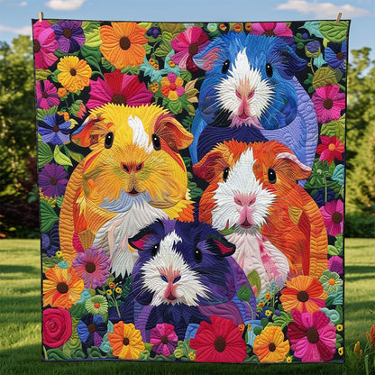 Colorful Flower Guinea Pigs WJ2708012CL Quilt