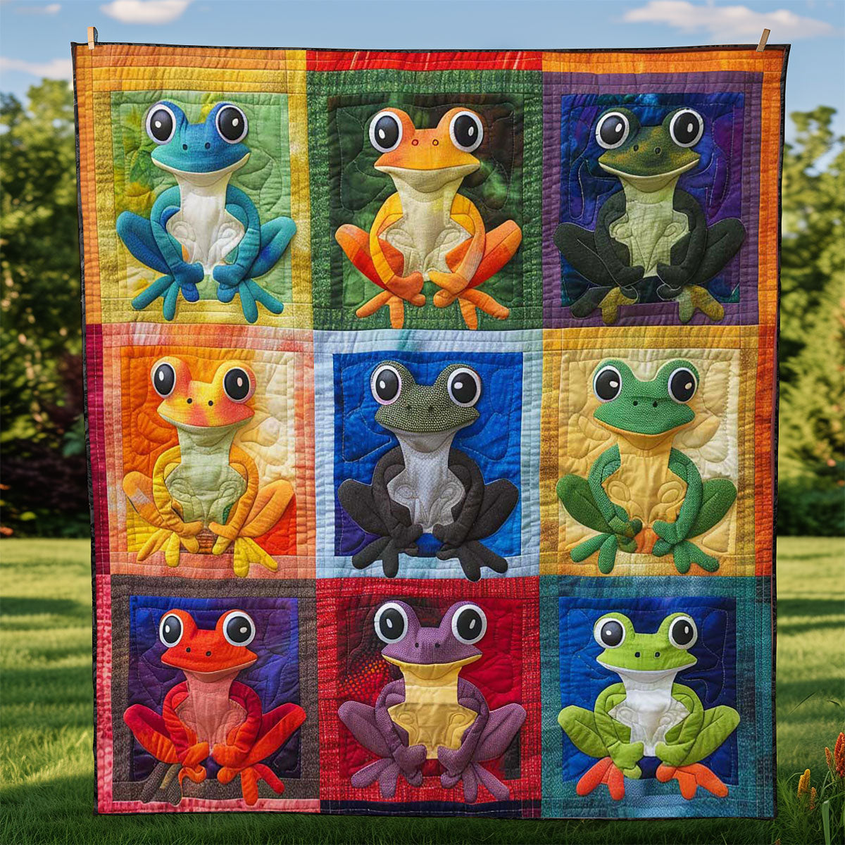 Colorful Frogs WJ2208006CL Quilt