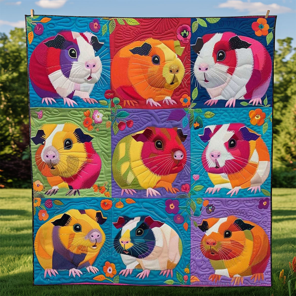 Colorful Guinea Pigs WJ0509010CL Quilt