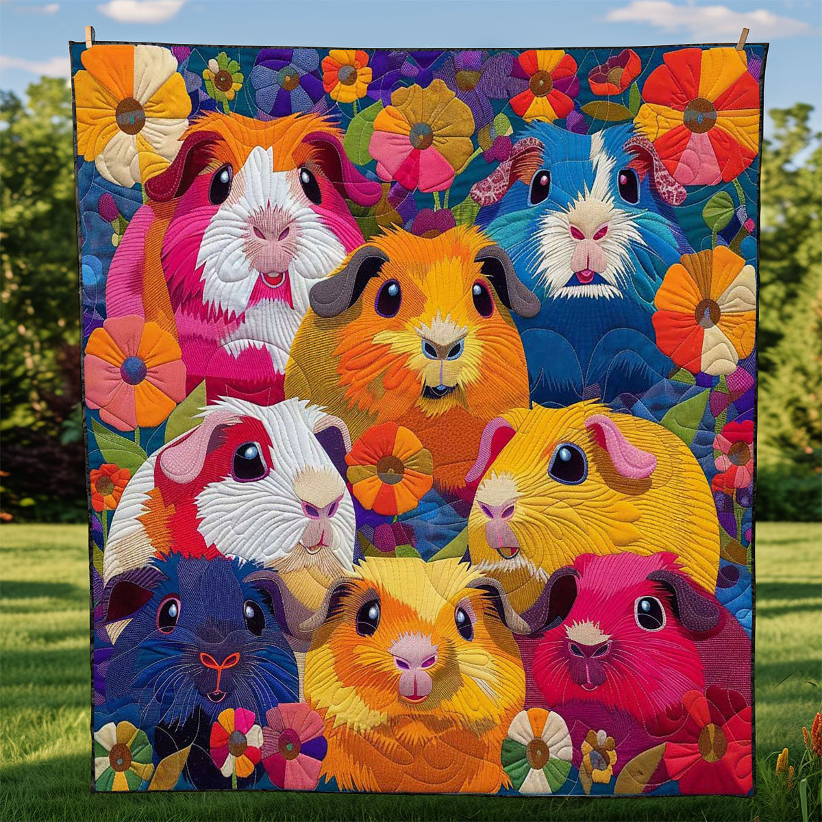 Colorful Guinea Pigs WJ0509011CL Quilt