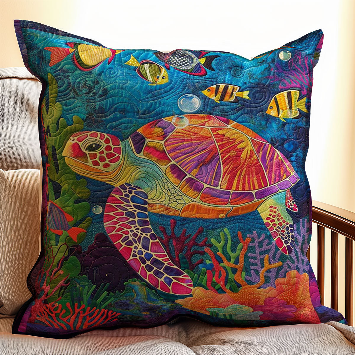 Colorful Sea Turtle WJ2208032CL Quilt Pillow Case