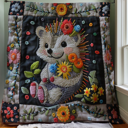 Cute Hedgehod With Flowers WJ1207004CL Quilt