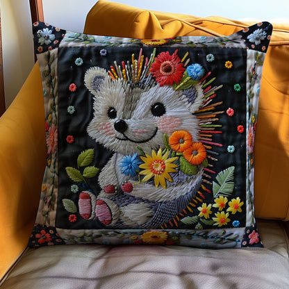 Cute Hedgehod With Flowers WJ1207025CL Quilt Pillow Case