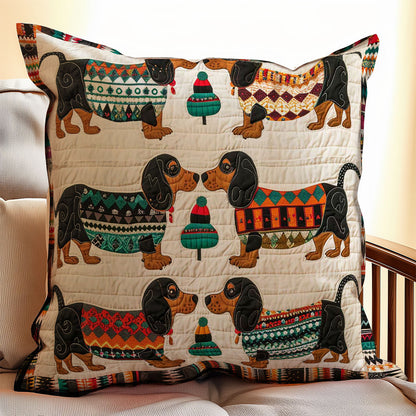 Dachshund WJ2507039CL Quilt Pillow Case