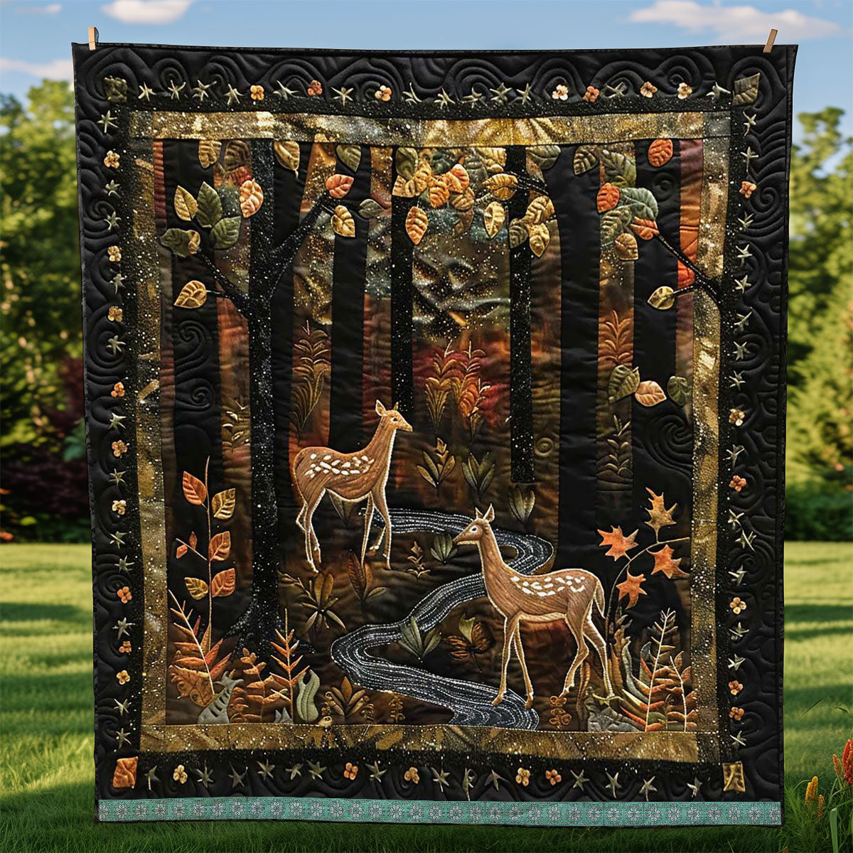 Deers In The Wood WJ1409005CL Quilt