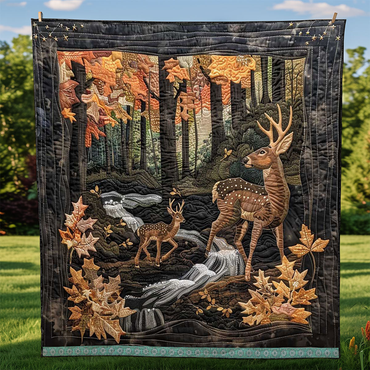 Deers In The Wood WJ1409006CL Quilt