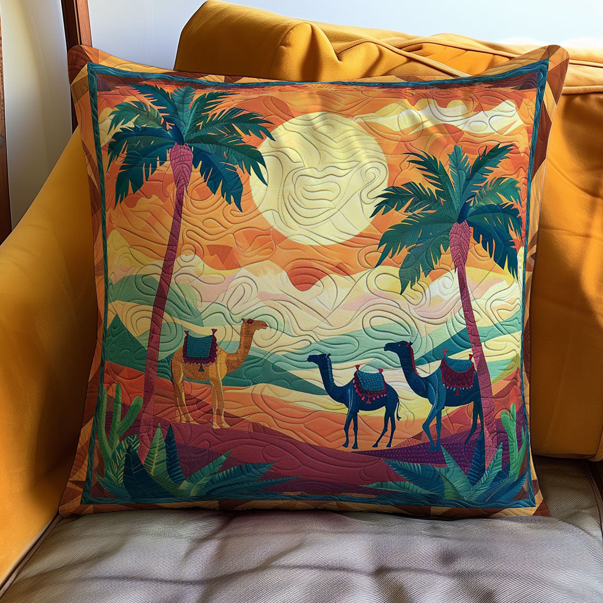 Desert Camel WJ0609034CL Quilt Pillow Case