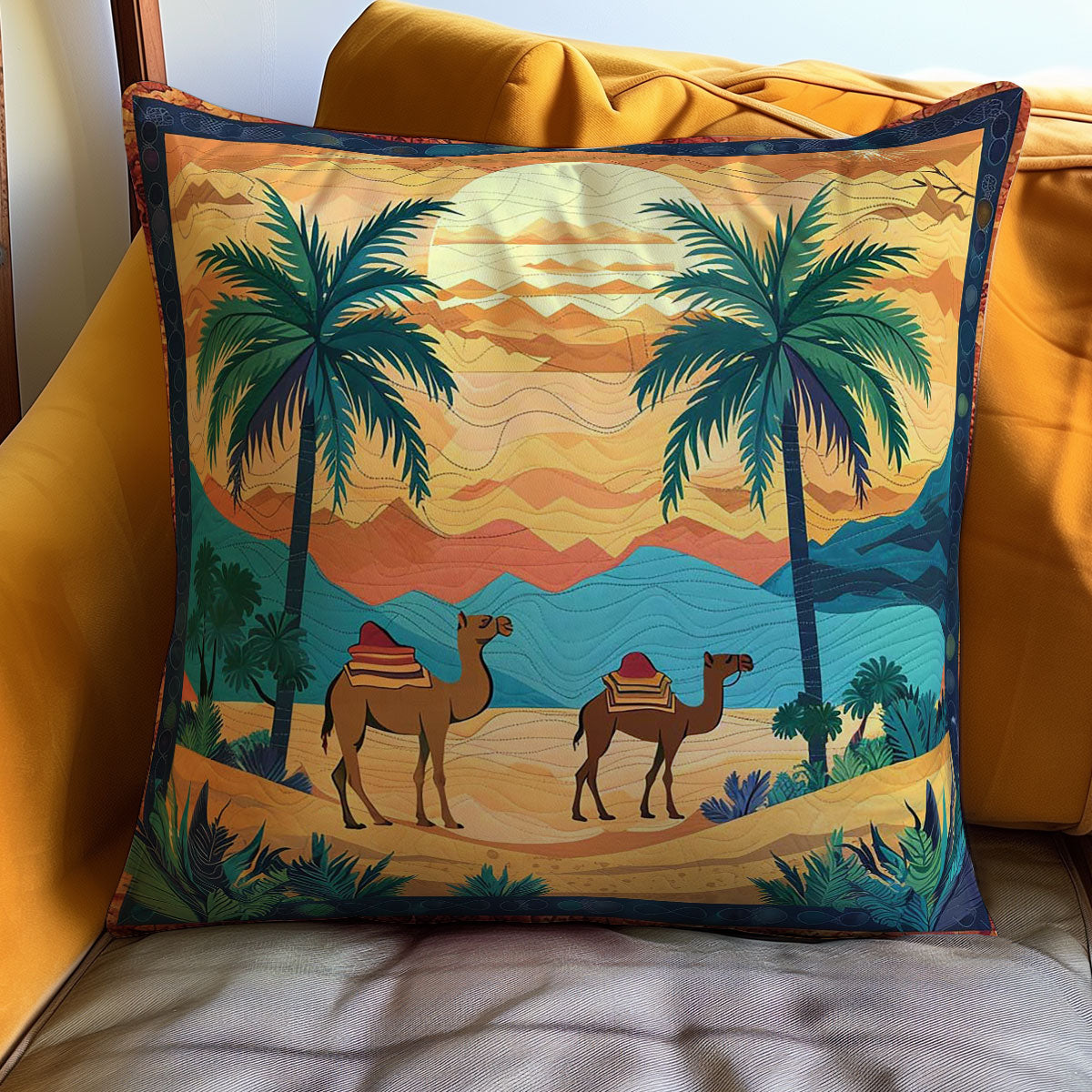 Desert Camel WJ0609035CL Quilt Pillow Case