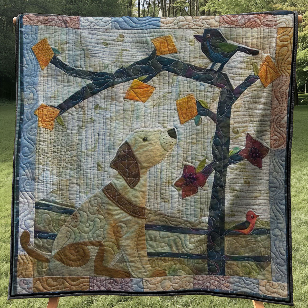 Dog And Bird WJ3007025CL Quilt