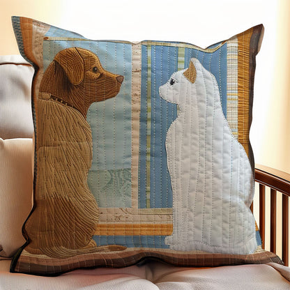 Dog And Cat WJ2907046CL Quilt Pillow Case