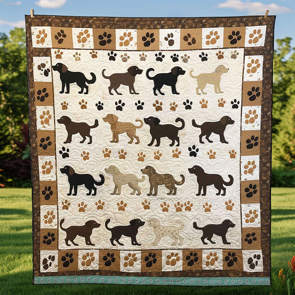 Dogs Silhouettes WJ1409007CL Quilt