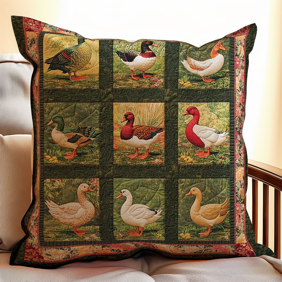 Ducks WJ0908041CL Quilt Pillow Case