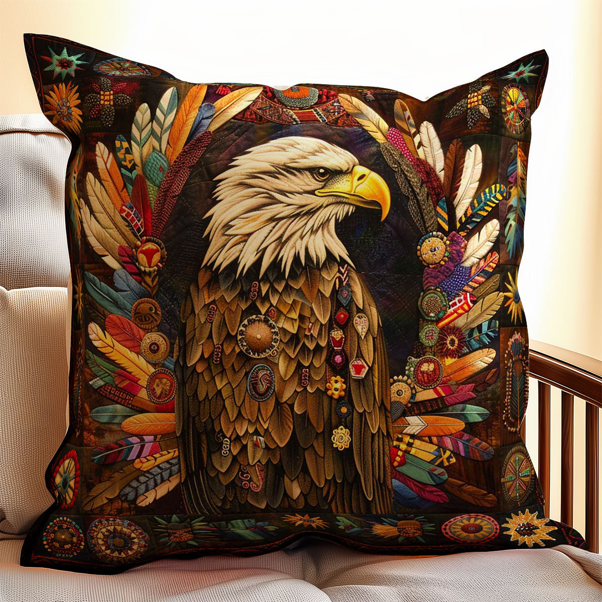 Eagle Native American WJ0108041CL Quilt Pillow Case