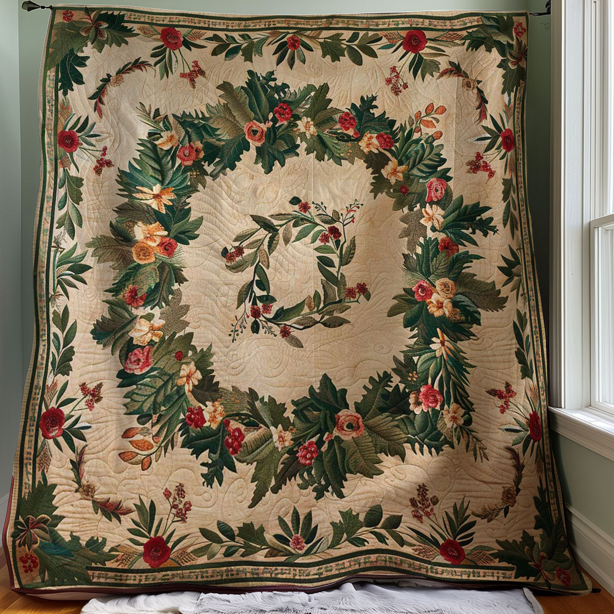 Evergreen Wreath WJ1007010CL Quilt