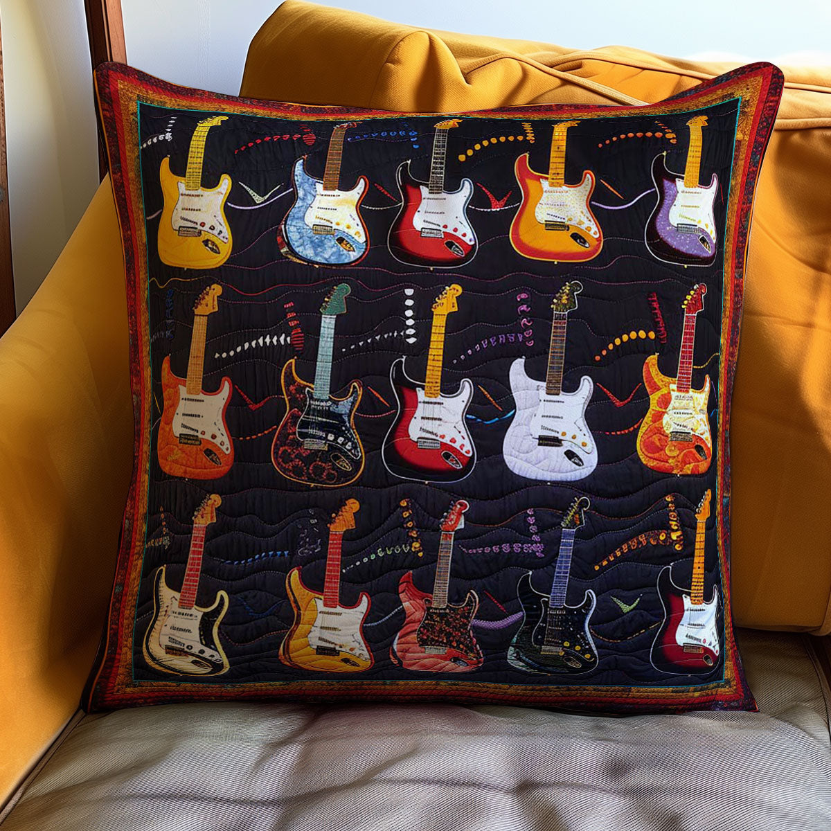 Fiery Guitar WJ1709038CL Quilt Pillow Case