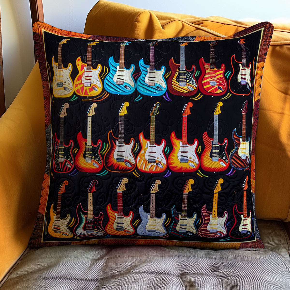 Fiery Guitar WJ1709039CL Quilt Pillow Case