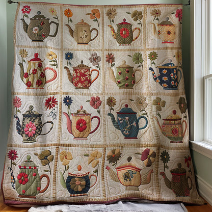 Floral Teapots WJ2307021CL Quilt