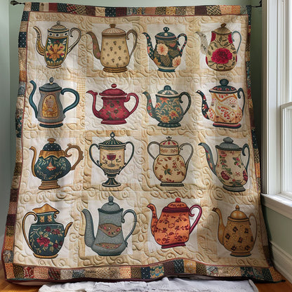 Floral Teapots WJ2407018CL Quilt