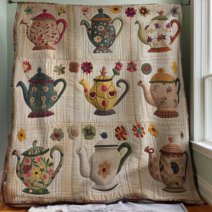 Floral Teapots WJ2407020CL Quilt