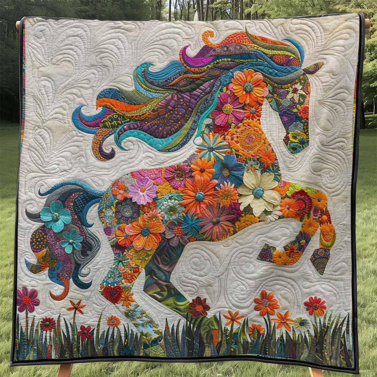 Flower Horse WJ1508012CL Quilt