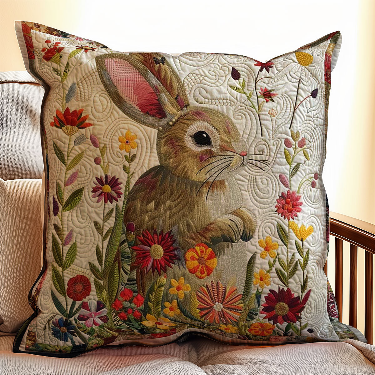 Flower Rabbit WJ2608033CL Quilt Pillow Case