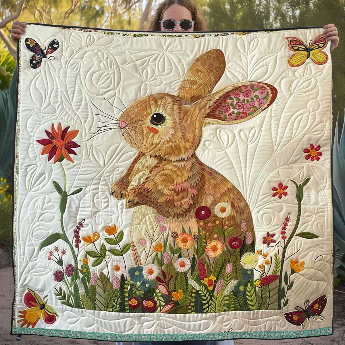 Flower Rabbit WJ2908008CL Quilt