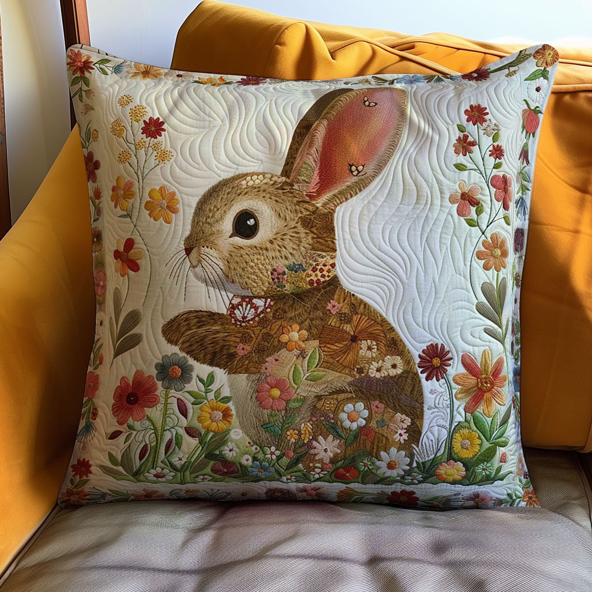 Flower Rabbit WJ3008034CL Quilt Pillow Case