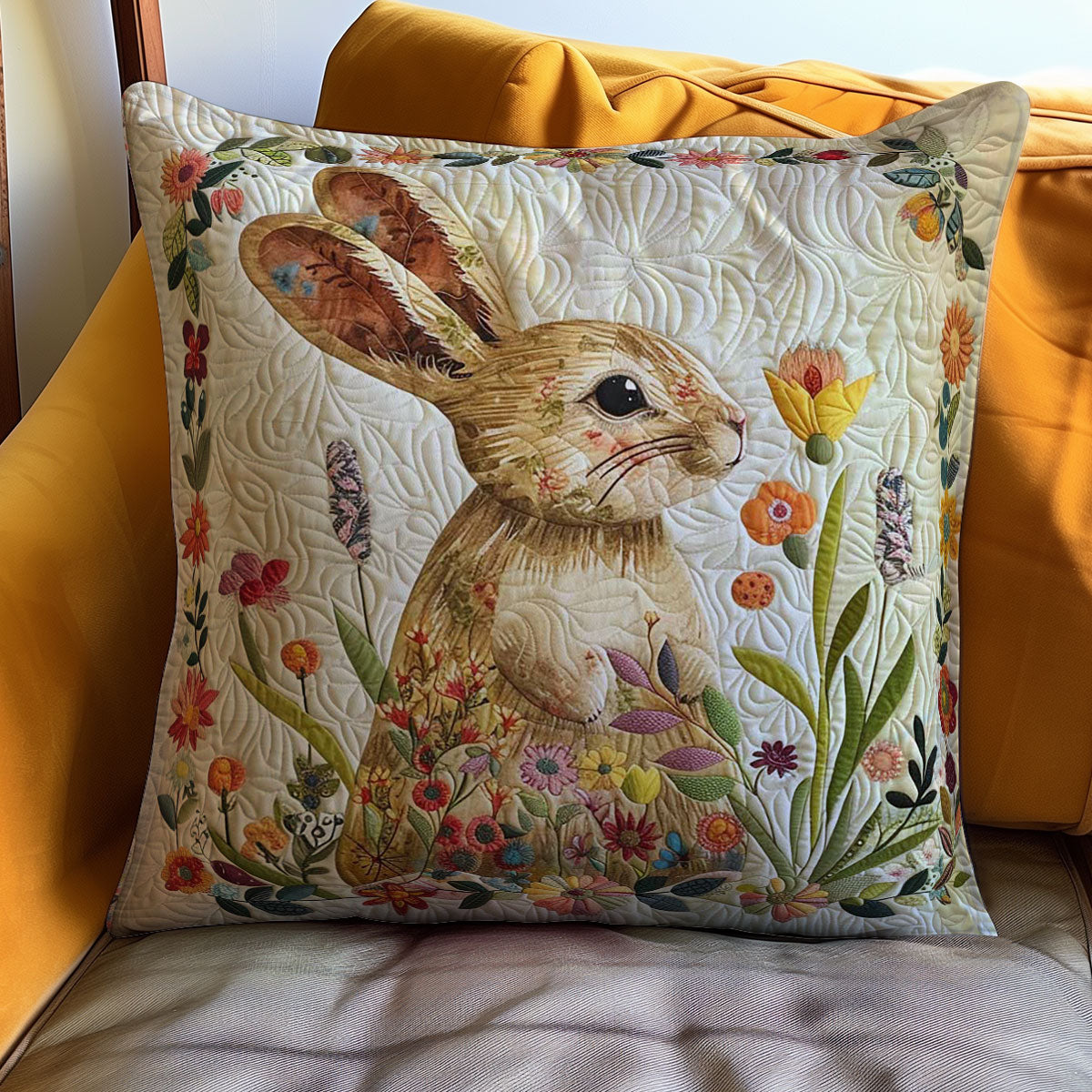 Flower Rabbit WJ3008035CL Quilt Pillow Case
