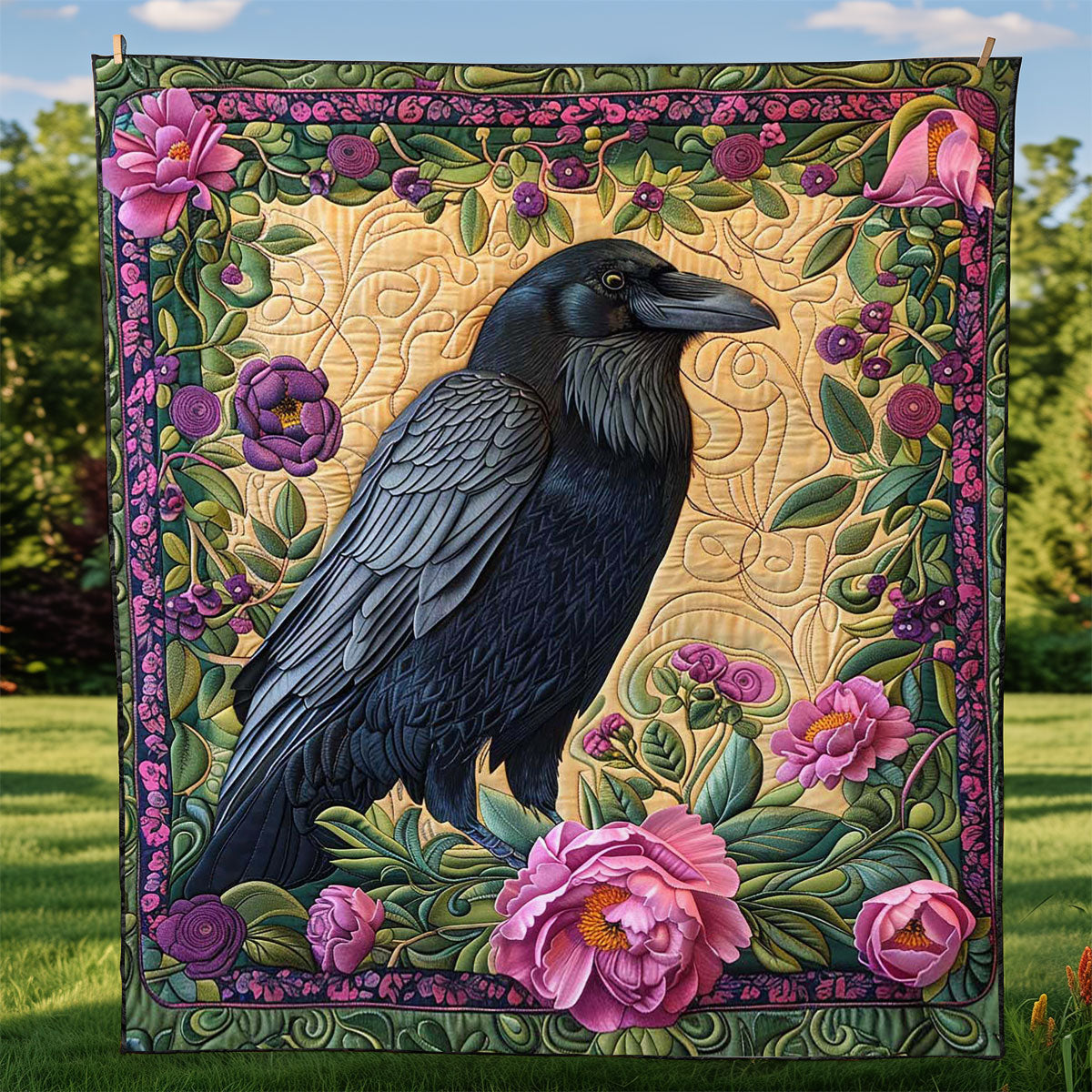 Flower Raven WJ2708014CL Quilt