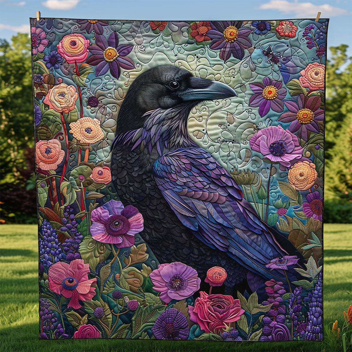 Flower Raven WJ2708015CL Quilt