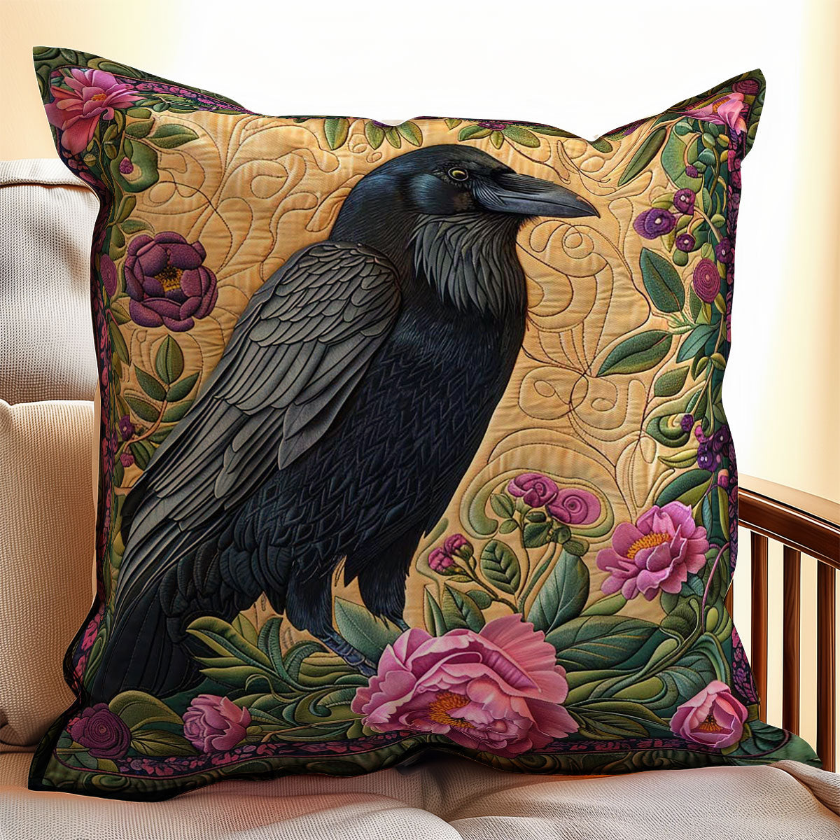 Flower Raven WJ2708041CL Quilt Pillow Case