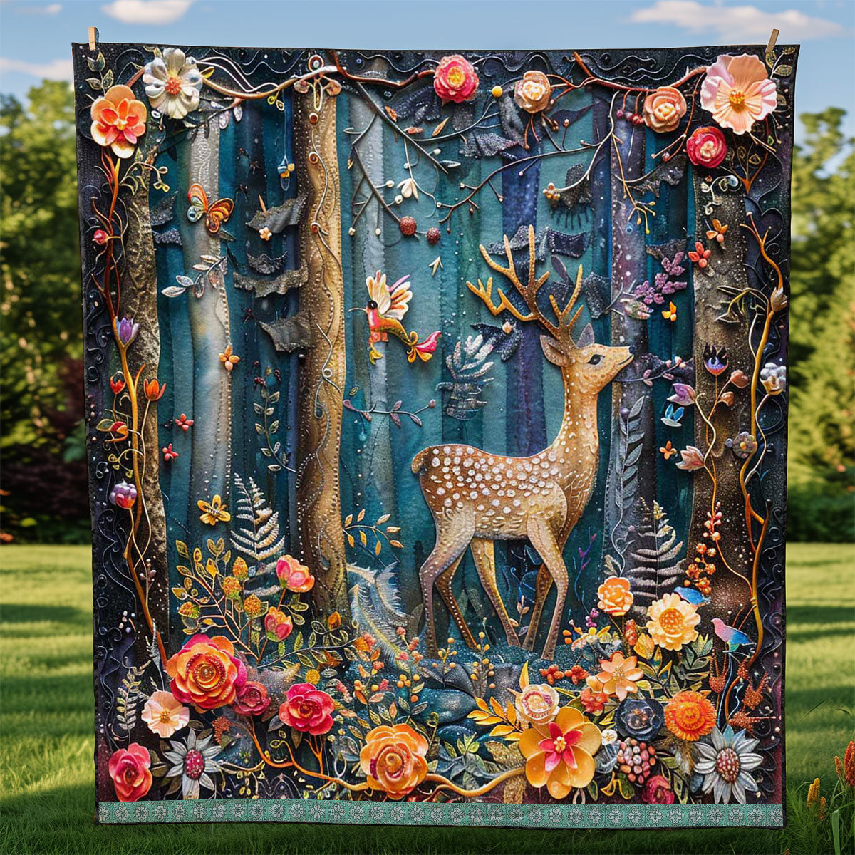 Forest Deer WJ1609011CL Quilt