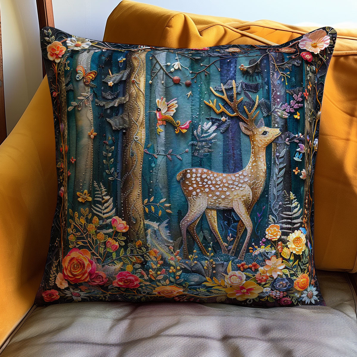 Forest Deer WJ1609041CL Quilt Pillow Case