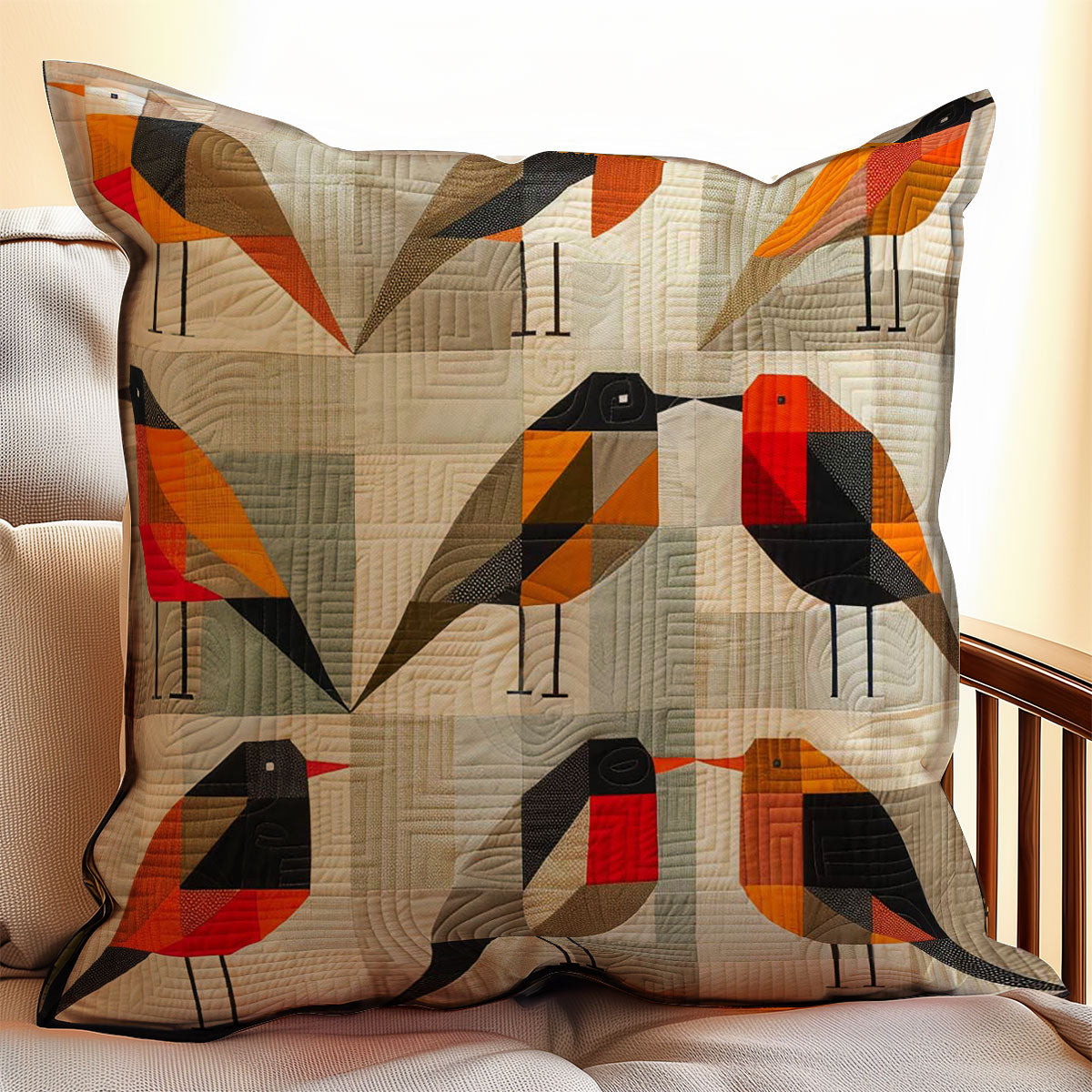 Geometric Bird WJ2707045CL Quilt Pillow Case