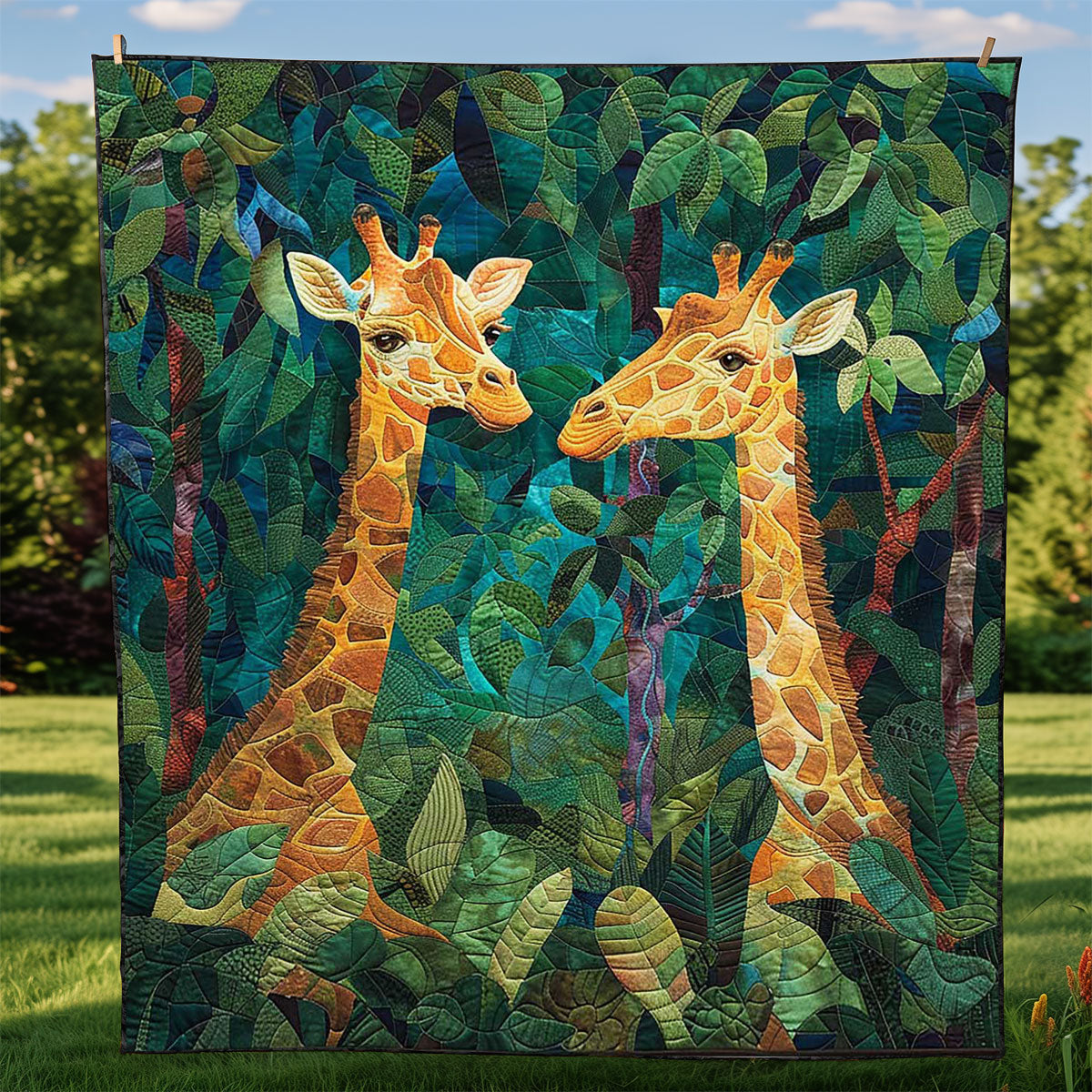 Giraffe Couple WJ1009015CL Quilt