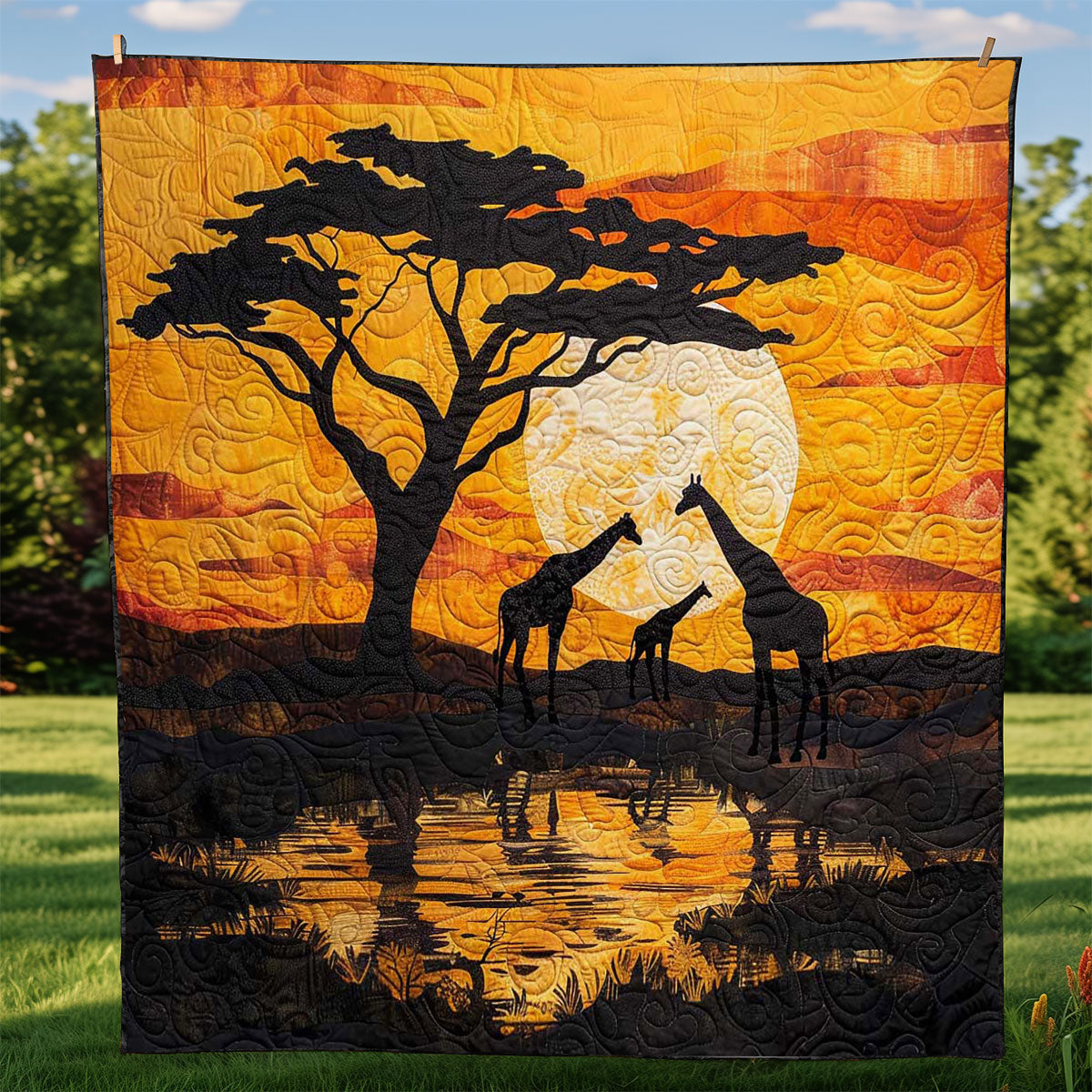 Giraffe Family WJ2408013CL Quilt