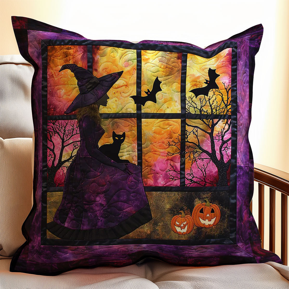 Halloween Witch WJ0908042CL Quilt Pillow Case