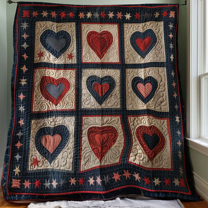 Patriotic Hearts WJ1507014CL Quilt