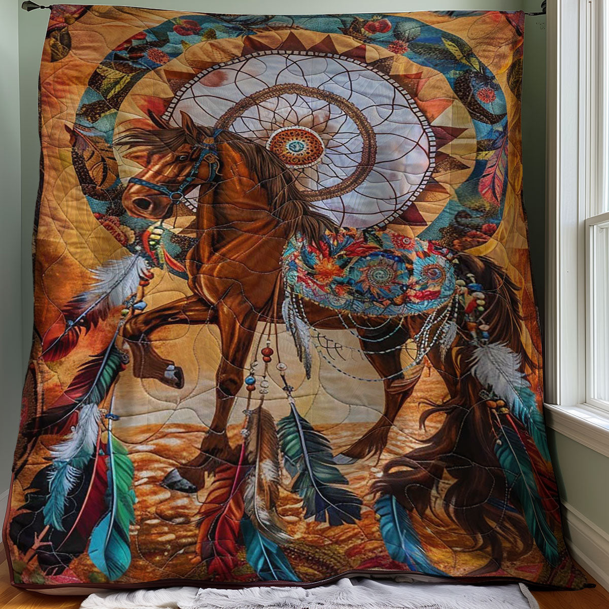 Horse Native American WJ0207005CL Quilt