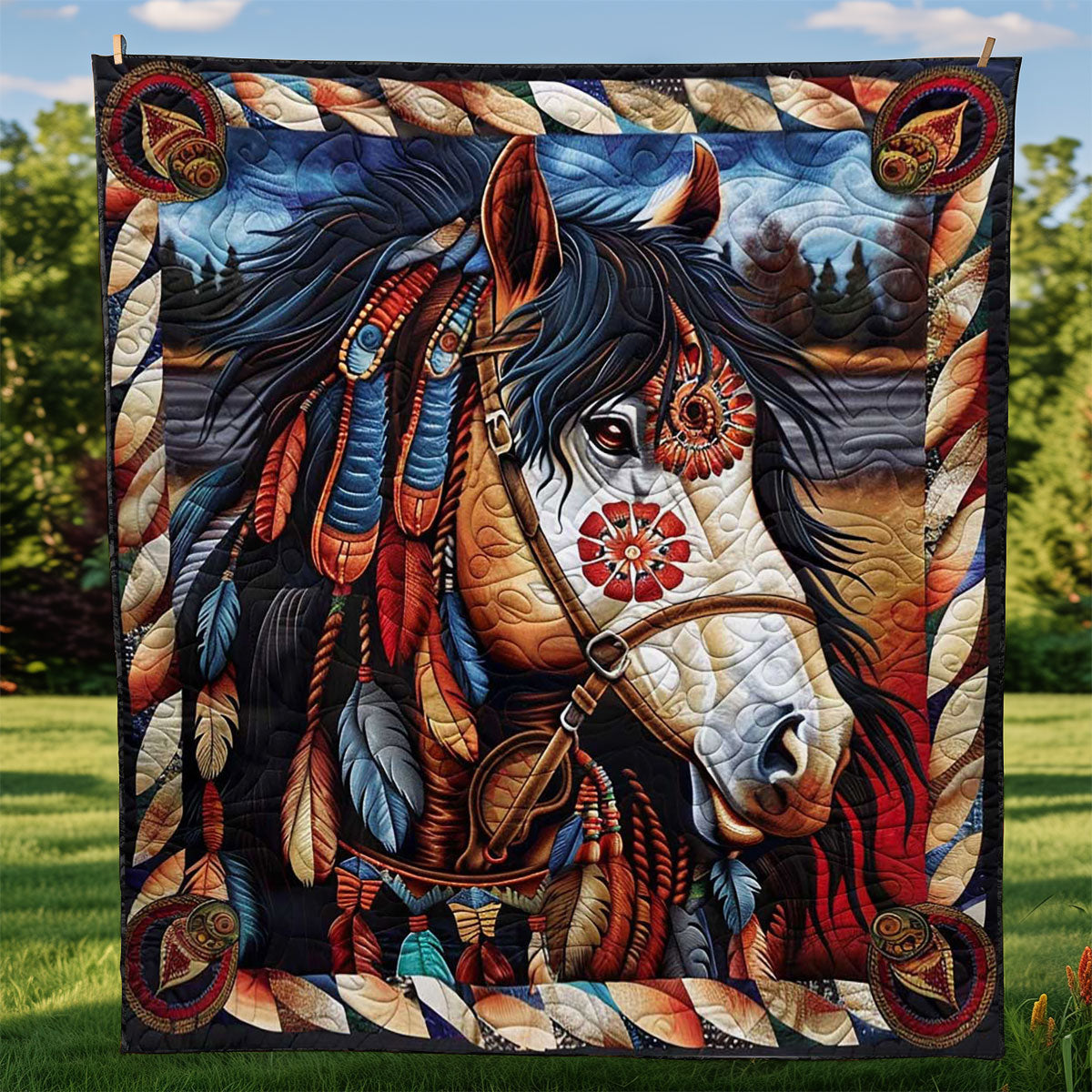 Horse Native American WJ0609015CL Quilt