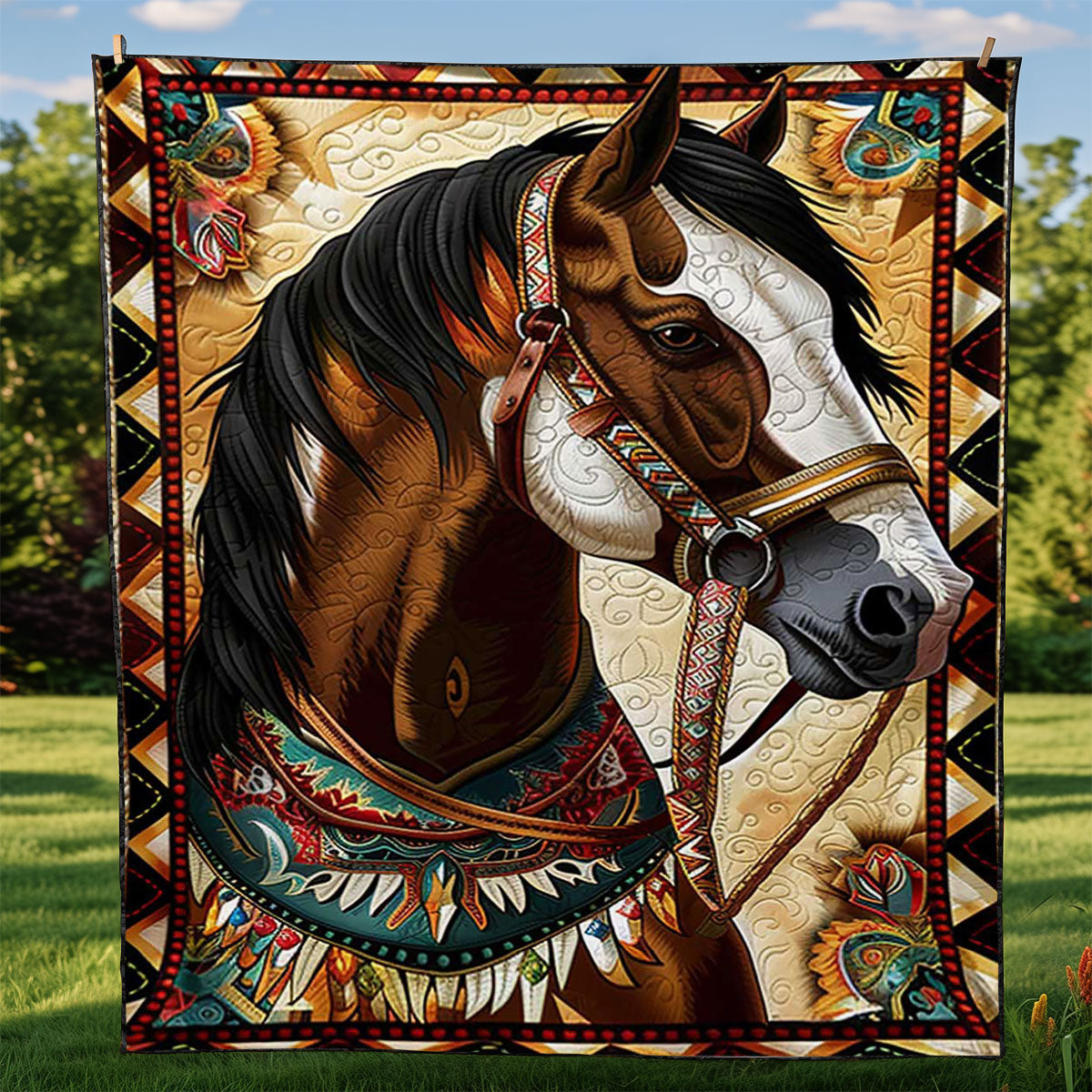 Horse Native American WJ0609016CL Quilt