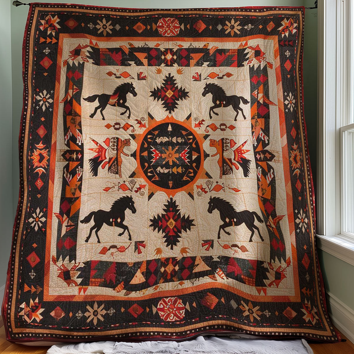 Horse Native American WJ1207011CL Quilt