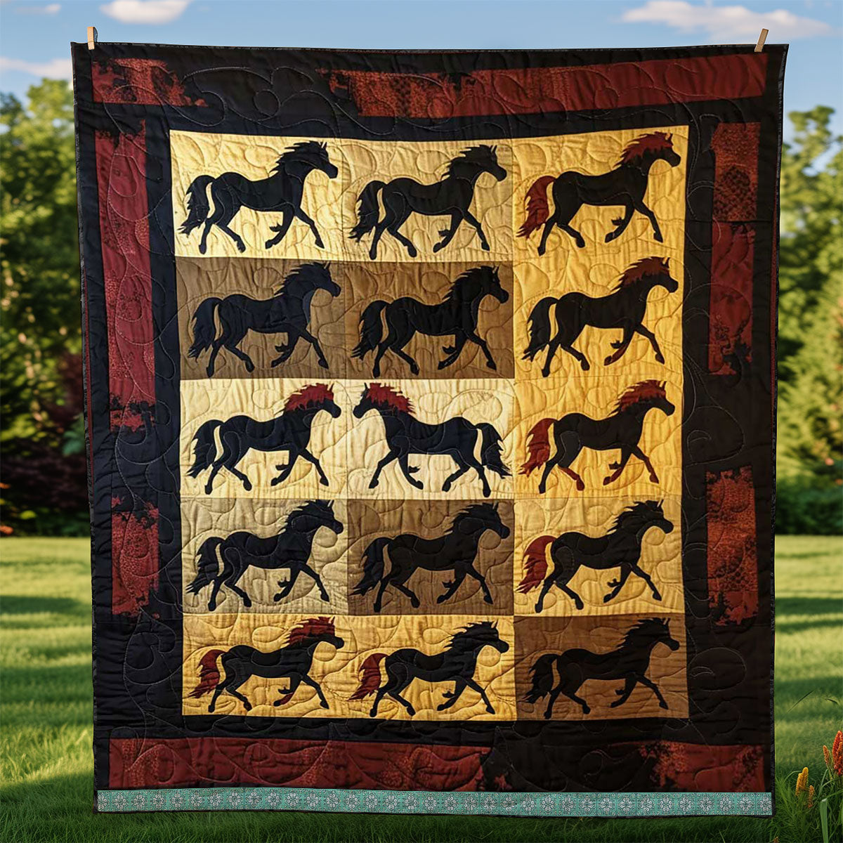 Horse Native American WJ1409013CL Quilt