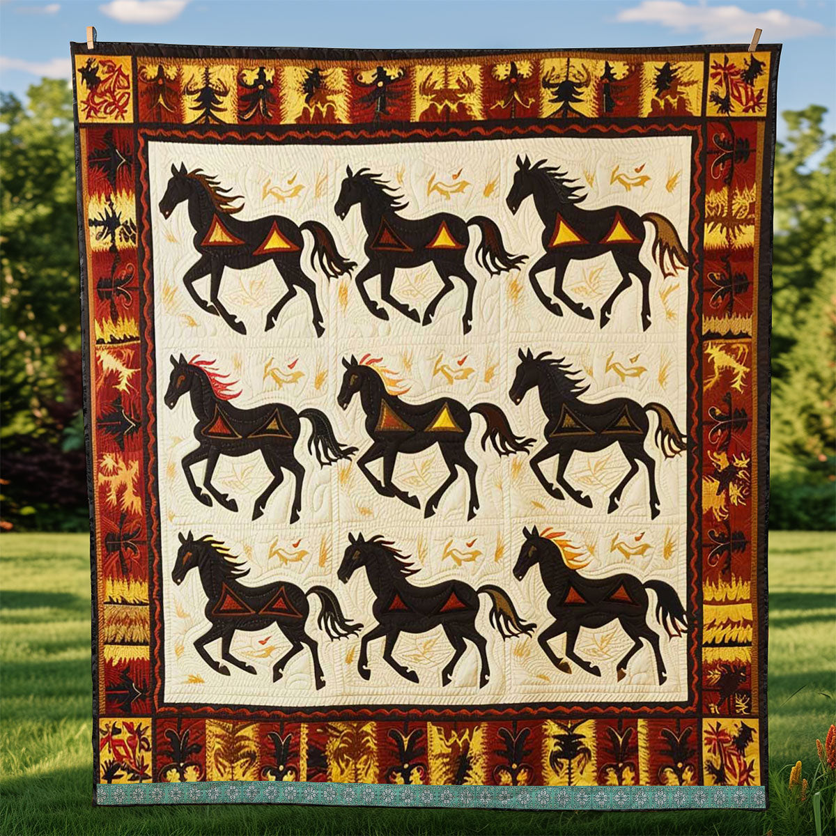 Horse Native American WJ1409015CL Quilt