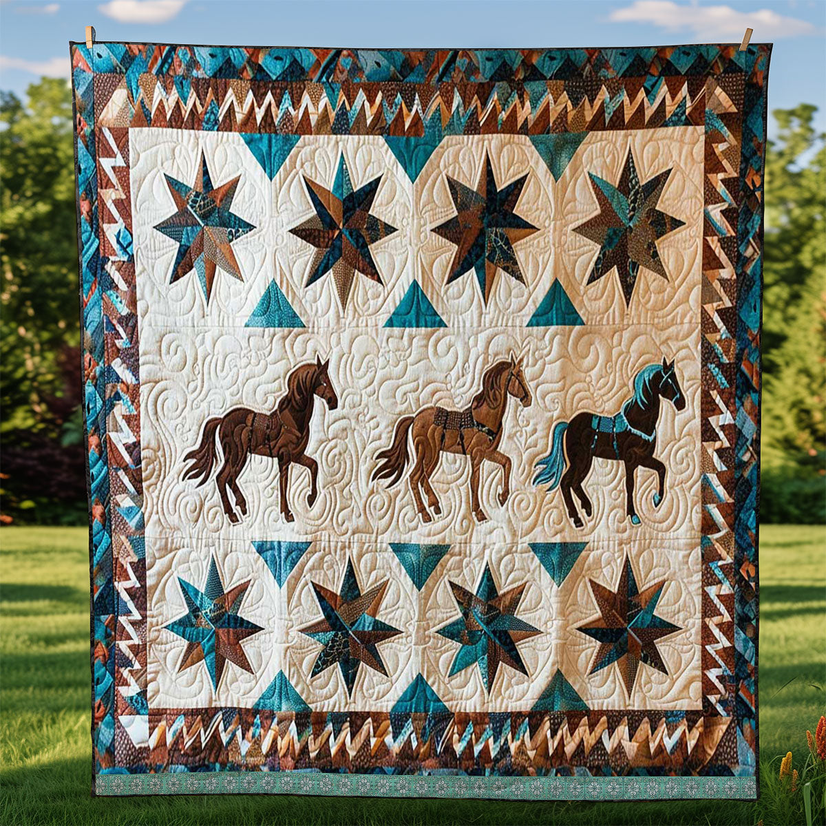 Horse Native American WJ1609012CL Quilt