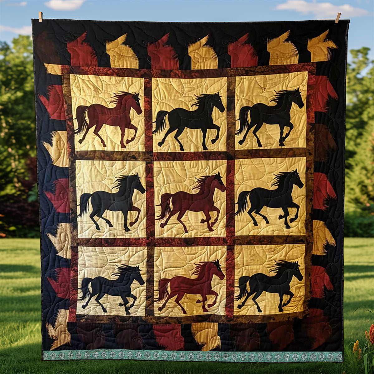 Horse Native American WJ1709013CL Quilt