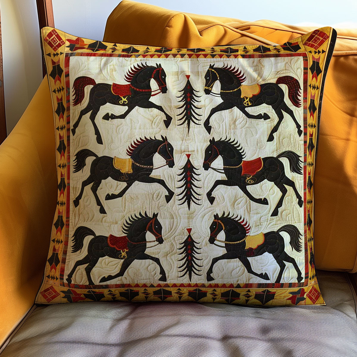 Horse Native American WJ1709041CL Quilt Pillow Case